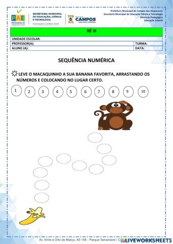 Sequência Numérica de 0 até 10
