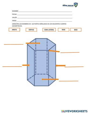 Partes de un prisma y una pirámide