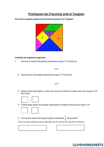 Practiquem Fraccions amb el Tangram