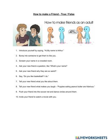 Making Friends - True-False