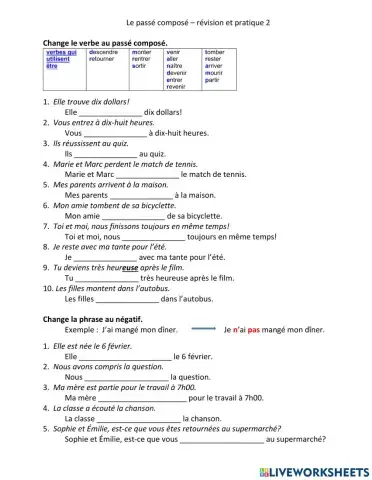 Passé Composé - avoir et être2