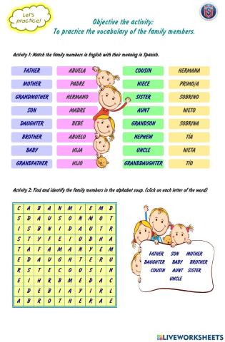 Let's practice! Family member vocabulary