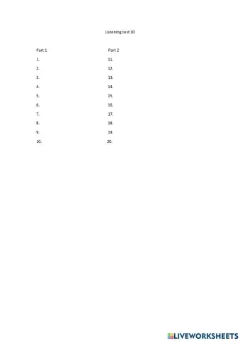 Listening practice test 10