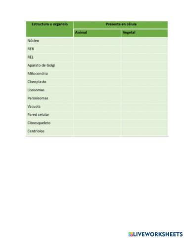 Estructuras celulares