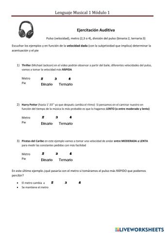 Ejercitación Auditiva