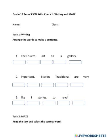 G12 Term 3 SEN Skills Check 1