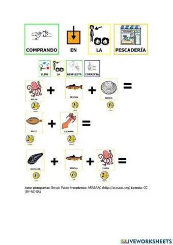 Comprando en la pescadería