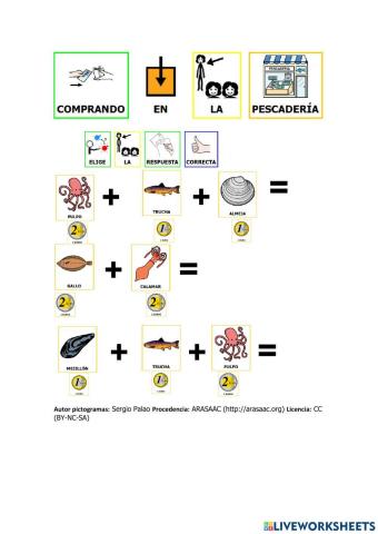 Comprando en la pescadería