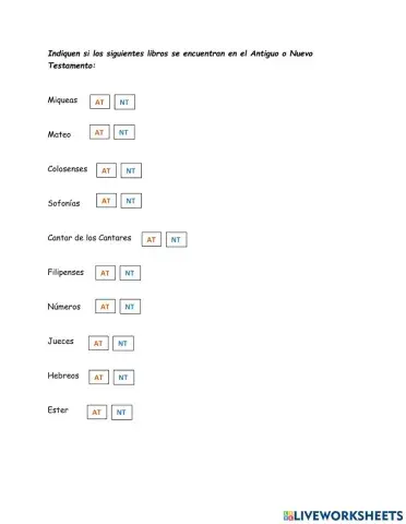 Antiguo o Nuevo Testamento