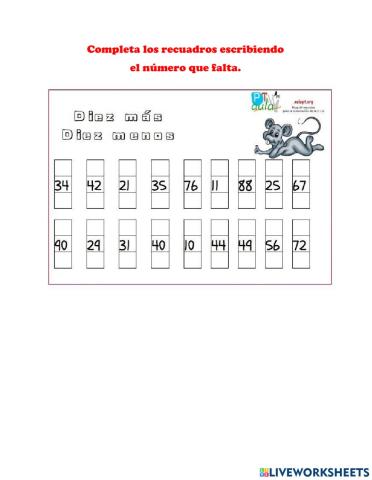 Números de 10 en 10