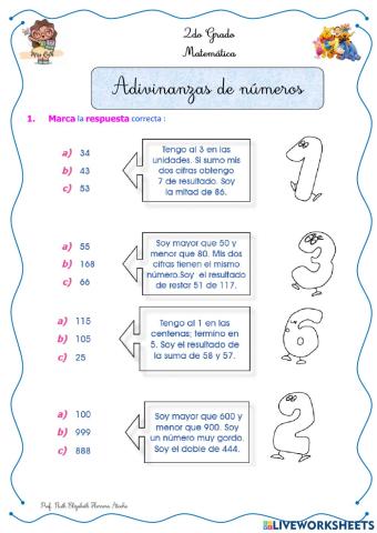 Adivinanzas de numeros