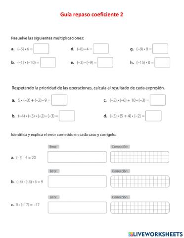 Multiplicación de números Enteros
