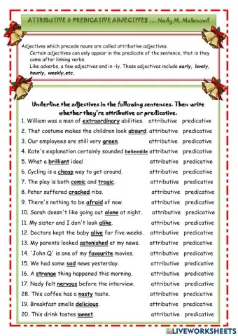 Predicative VS attributive adjectives