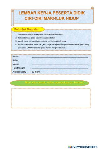 Ciri ciri makhluk hidup