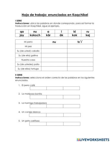 Enunciados en Kaqchikel