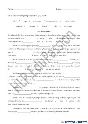 Karangan - Jiran Baharu Saya