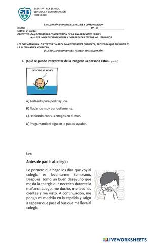 Comprensión lenguaje y comunicación