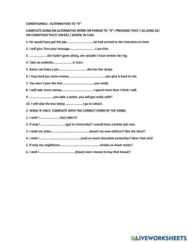 Conditionas: Alternatives to -If-