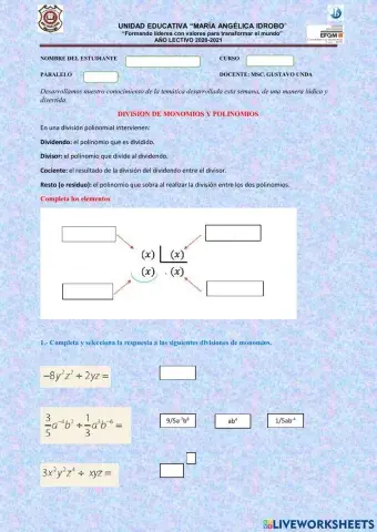 División de Monomios y Polinomios
