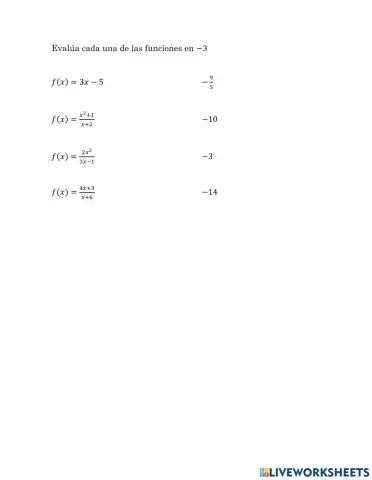 Evaluación de funciones
