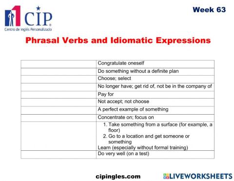 Phrasal  Verbs and Idiomatic Expressions  Week 63