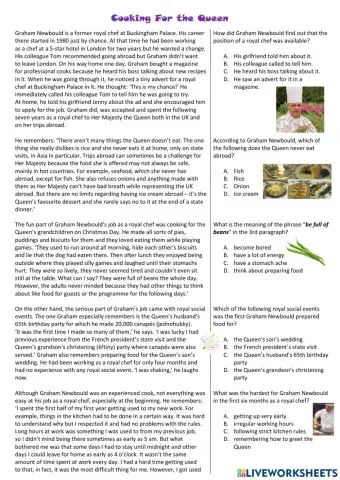 Cooking for the Queen