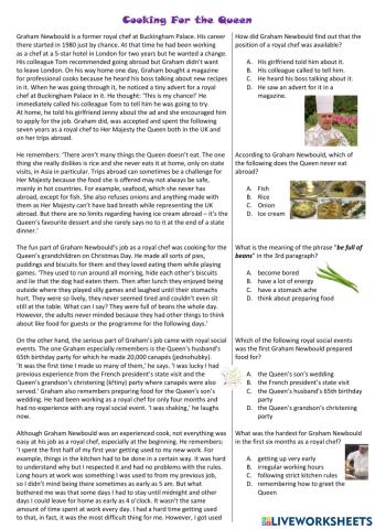 Cooking for the Queen