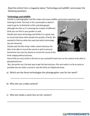 Technology worksheet