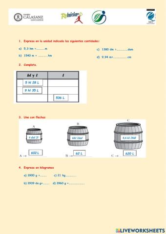 Operaciones con unidades de medida