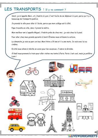 Marc et les transports