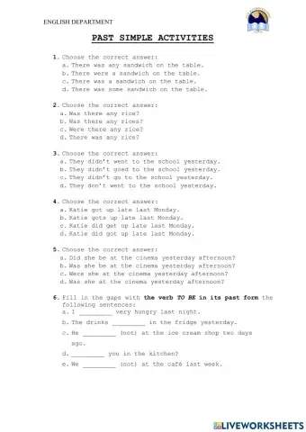 Past Simple Activities 2