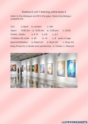 Starland 2 unit 7 listening