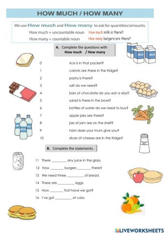 How much, How many, some, any