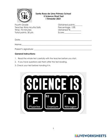 II Short Test 4 Grade 2021 ITri