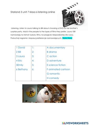 Starland 3 unit 7 listening