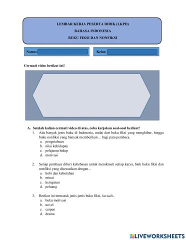 Buku fiksi dan nonfiksi