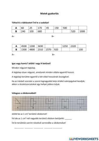 Matek gyakorlás