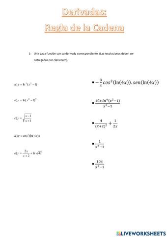 Derivadas Regla de la cadena