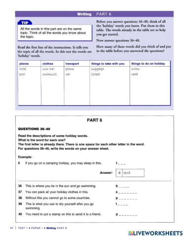 Ket extra reading part 6 test 1, 4