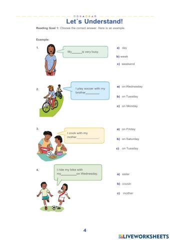 My actitivies on weekdays