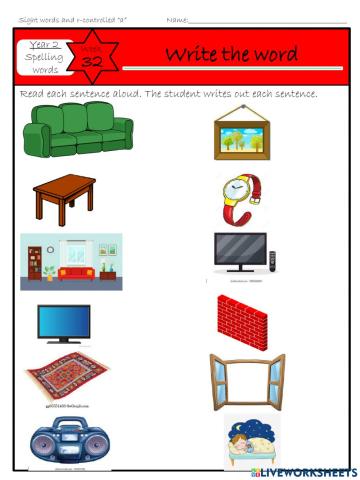 Spellings week 32 - write the word