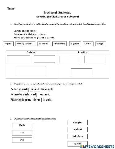 Acordul predicatului cu subiectul