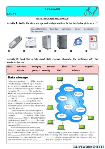 Data storage and backup