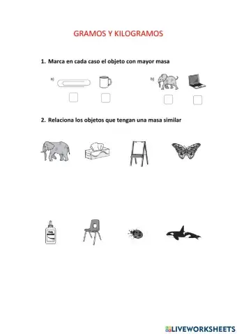 Gramos y kilogramos