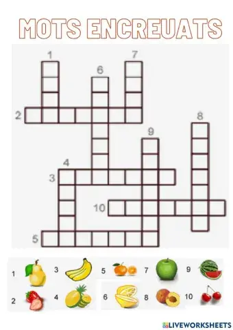 Mots encreuats-. fruites