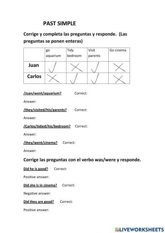 Pasado simple y vocabulario