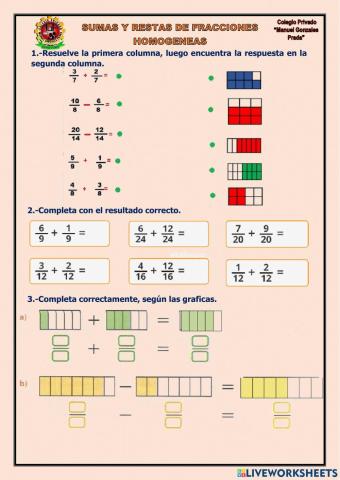 Suma y resta de fracciones homogeneas