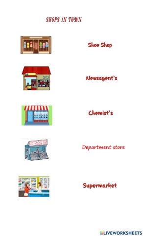 Shops in town