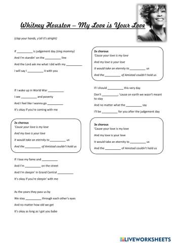 Song - Whitney Houston – My Love is Your Love