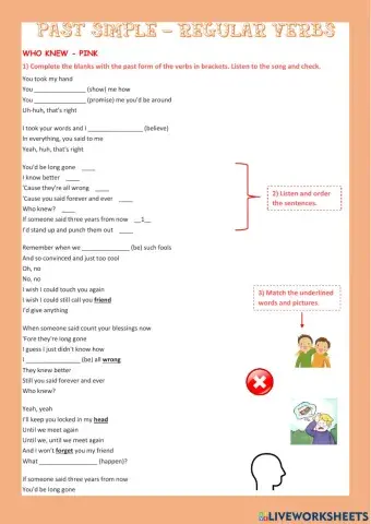 Past Simple - Regular Verbs - Song